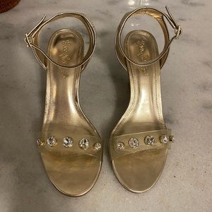 Lilly Pulitzer Gold Wedges Size 8